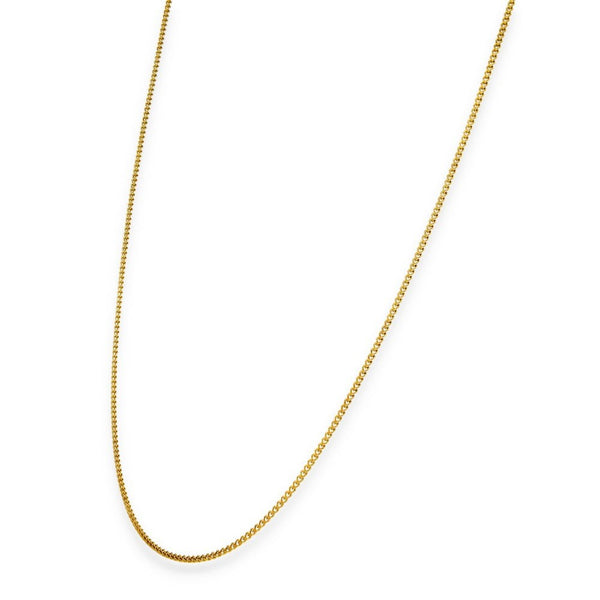 9ct Yellow Gold Fine Closed Curb Chain - 18" - 2.5g