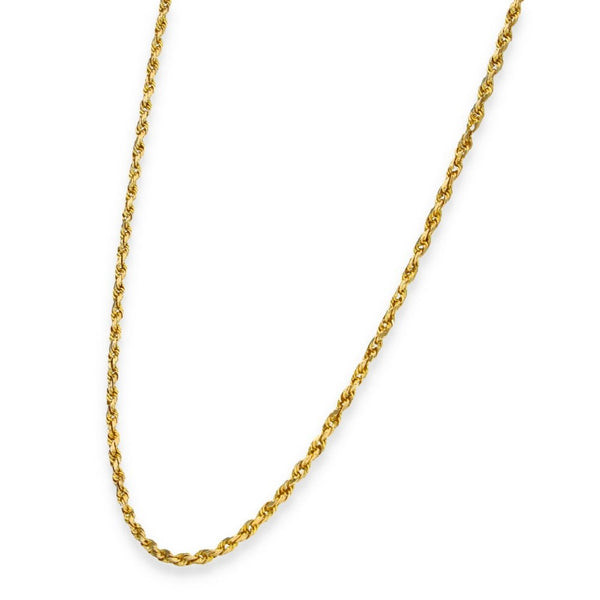 9ct Yellow Gold Rope Chain - 19" - 8.0g