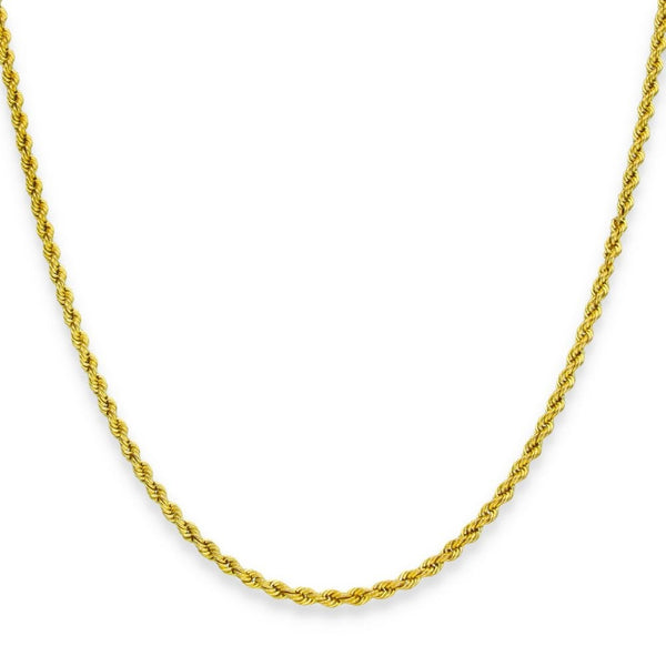 9ct Yellow Gold Rope Chain - 16" - 2.2g