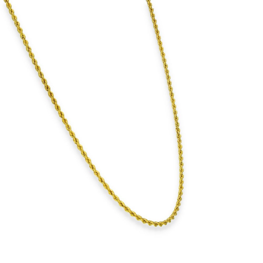 9ct Yellow Gold Rope Chain - 16" - 2.2g