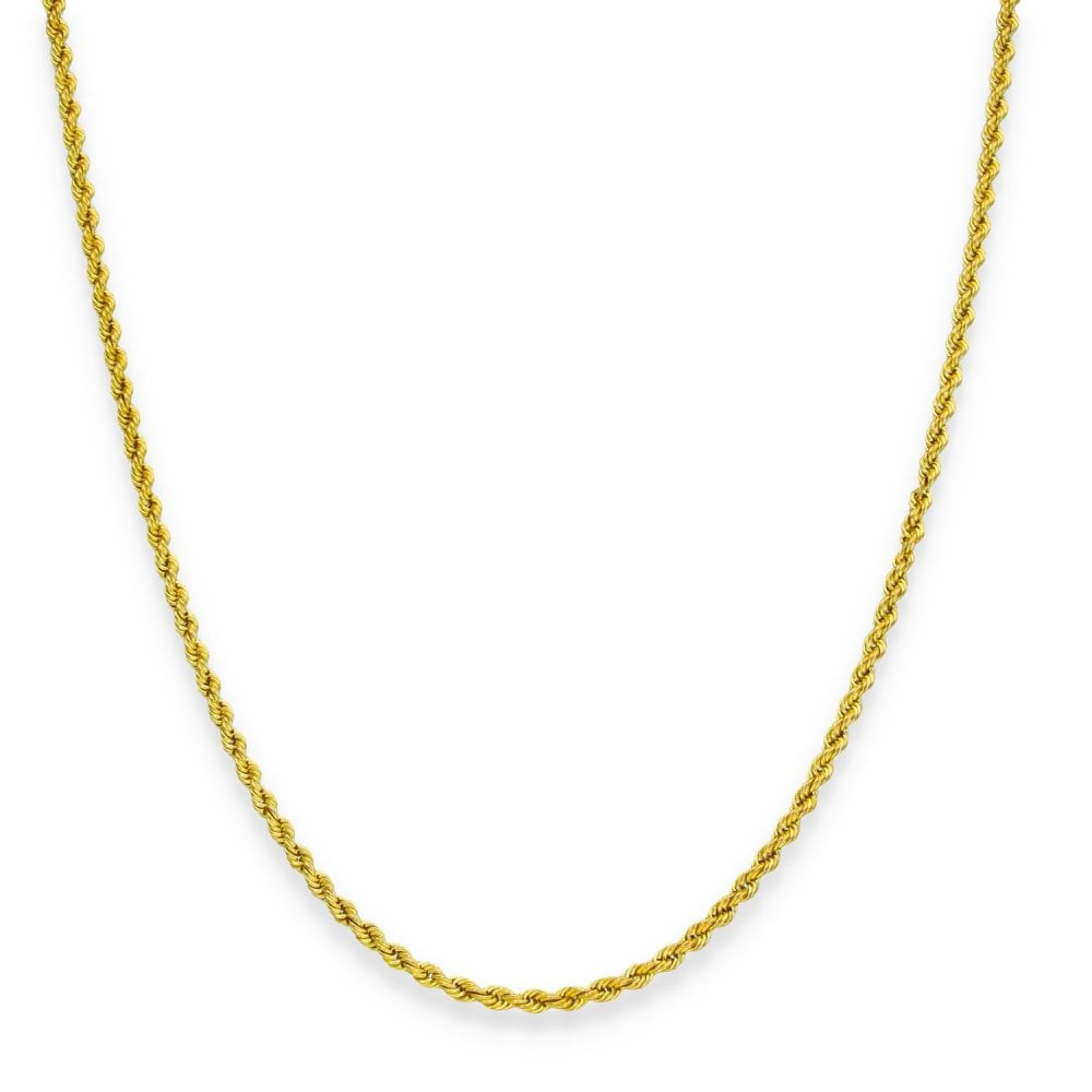 9ct Yellow Gold Rope Chain - 16" - 2.2g