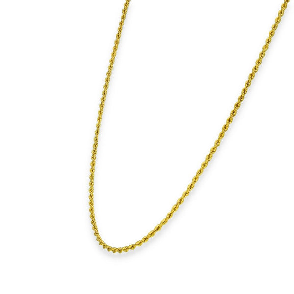 9ct Yellow Gold Rope Chain - 16" - 2.2g