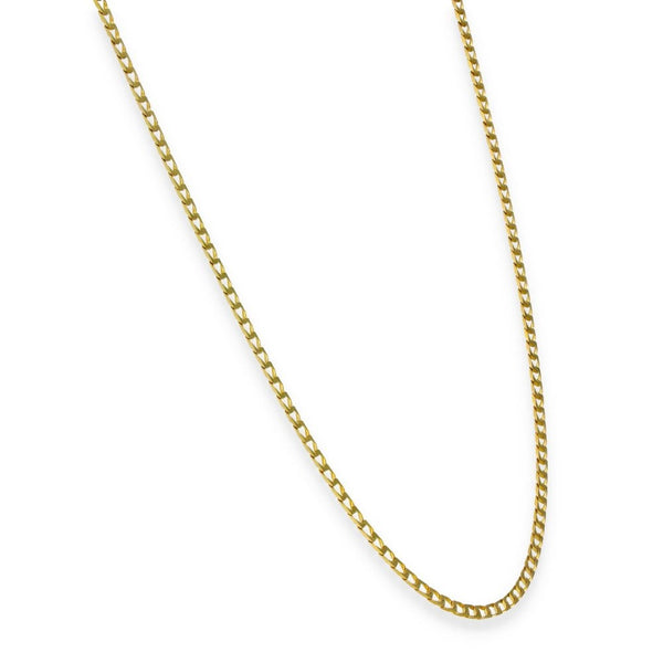 9ct Yellow Gold Fine Square Curb Chain - 18" - 3.1g