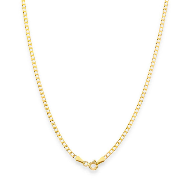 9ct Yellow Gold Fine Square Curb Chain - 18" - 3.1g