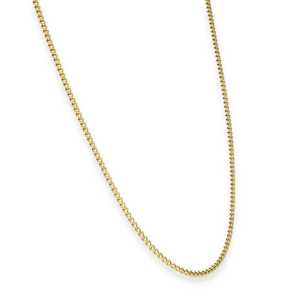 9ct Yellow Gold Round Curb Chain - 19" - 7.6g