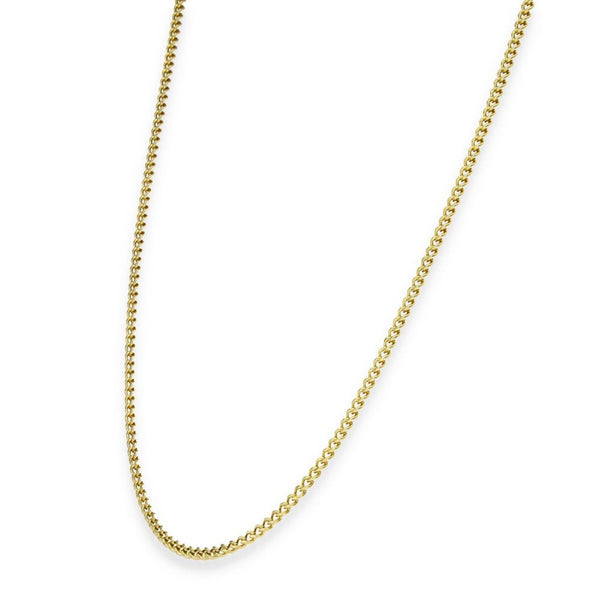 9ct Yellow Gold Round Curb Chain - 19" - 7.6g