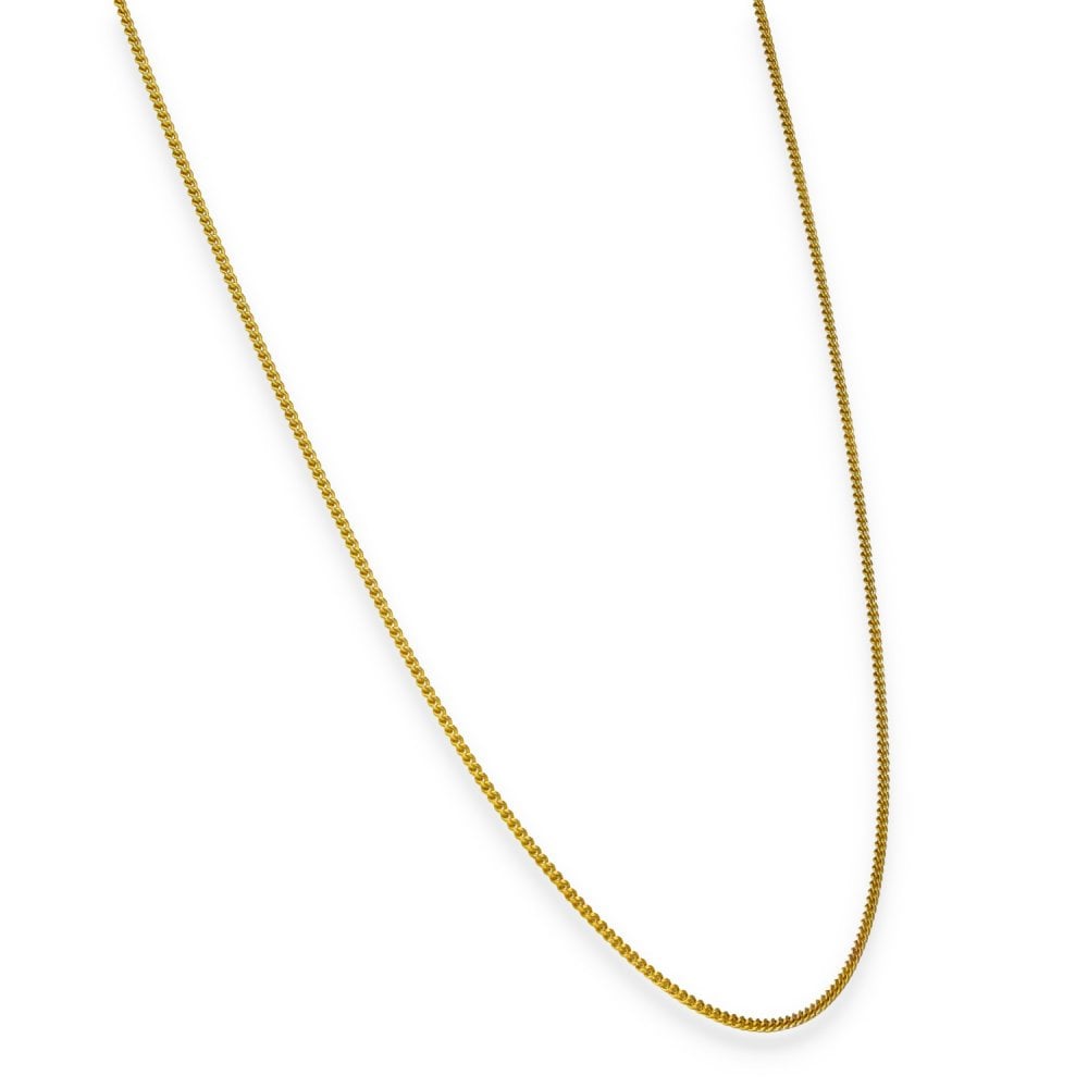 9ct Yellow Gold Fine Curb Chain - 18" - 2.5g