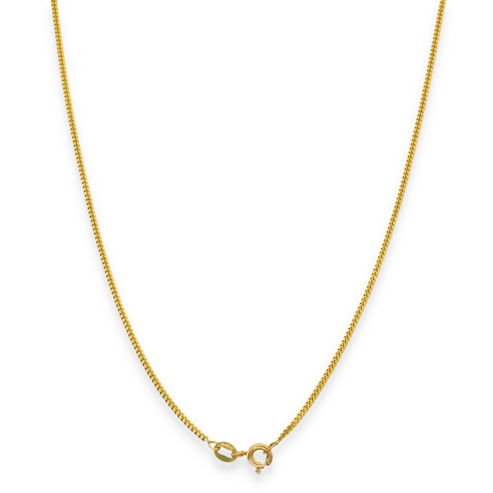 9ct Yellow Gold Fine Curb Chain - 18" - 2.5g