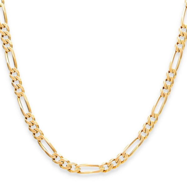 9ct Yellow Gold 3+1 Figaro Chain - 20" - 14.3g
