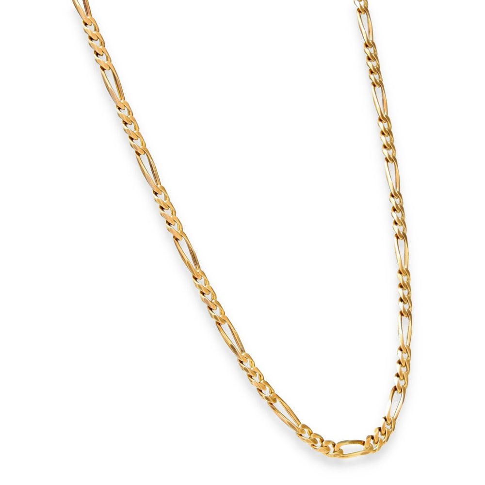 9ct Yellow Gold 3+1 Figaro Chain - 20" - 14.3g