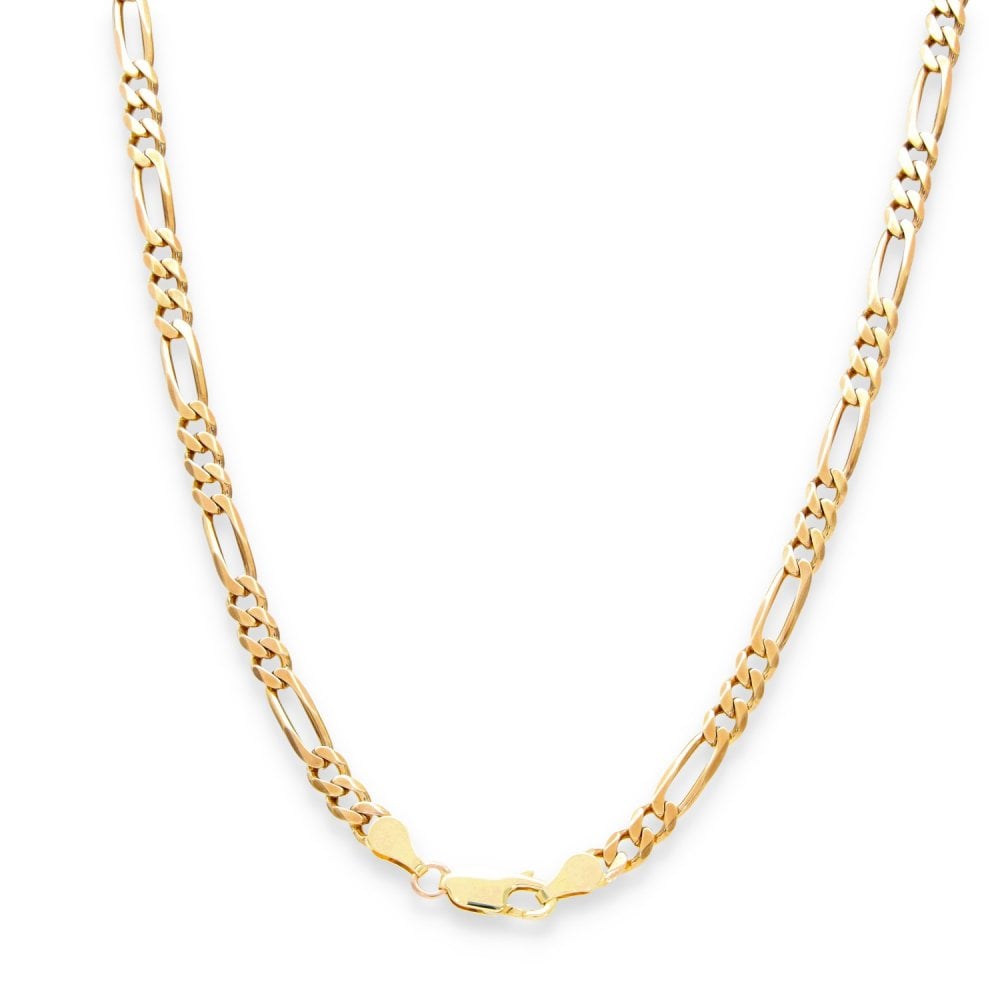 9ct Yellow Gold 3+1 Figaro Chain - 20" - 14.3g