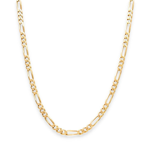 9ct Yellow Gold 3+1 Figaro Chain - 20" - 14.3g