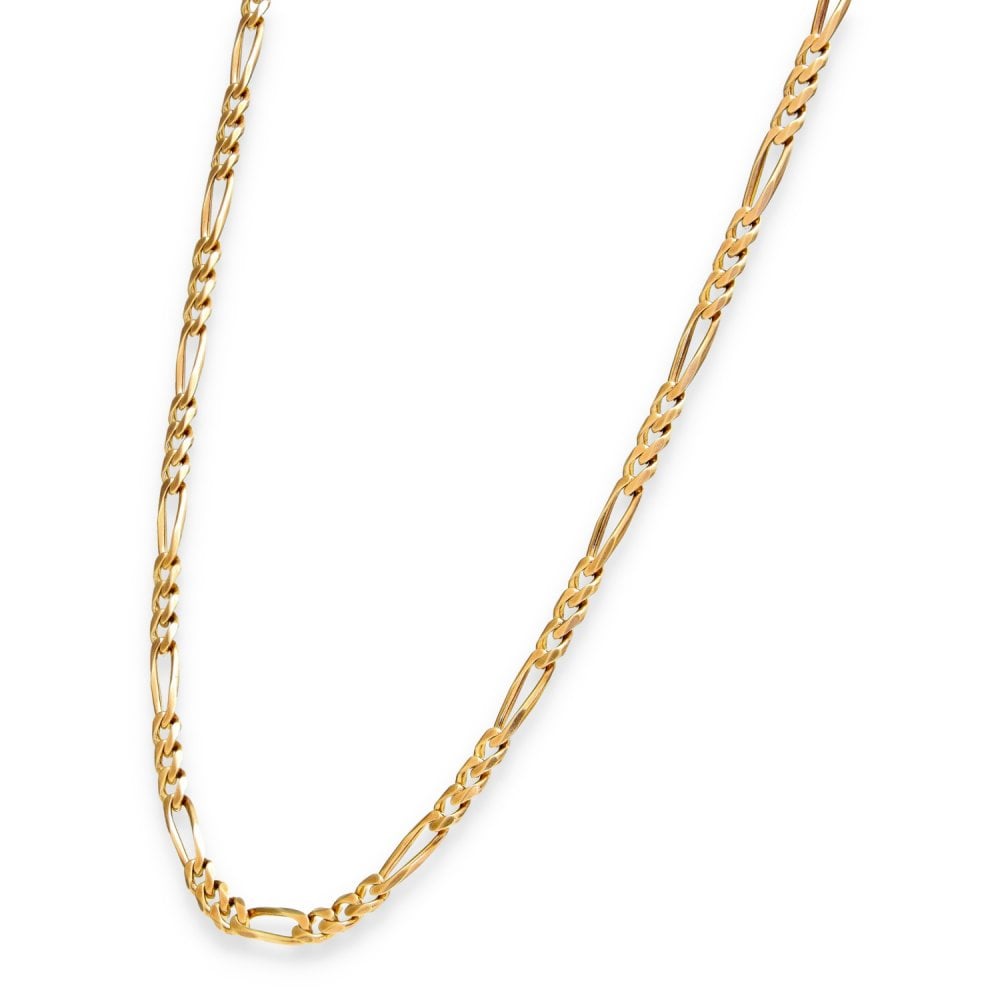 9ct Yellow Gold 3+1 Figaro Chain - 20" - 14.3g