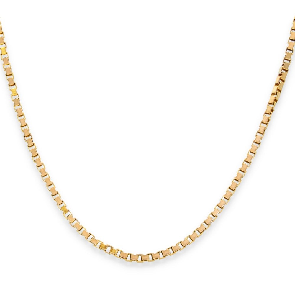9ct Yellow Gold Venetian Box Chain - 20" - 10.8g