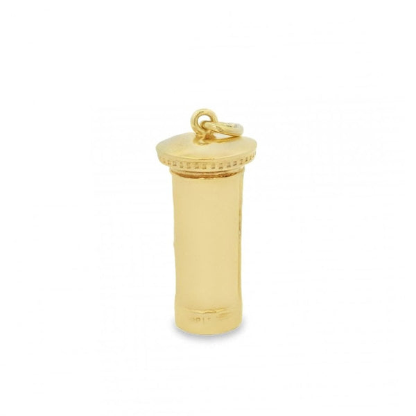 9ct Yellow Gold Pillar Post Box Charm - 11x25x11mm - 4.7g