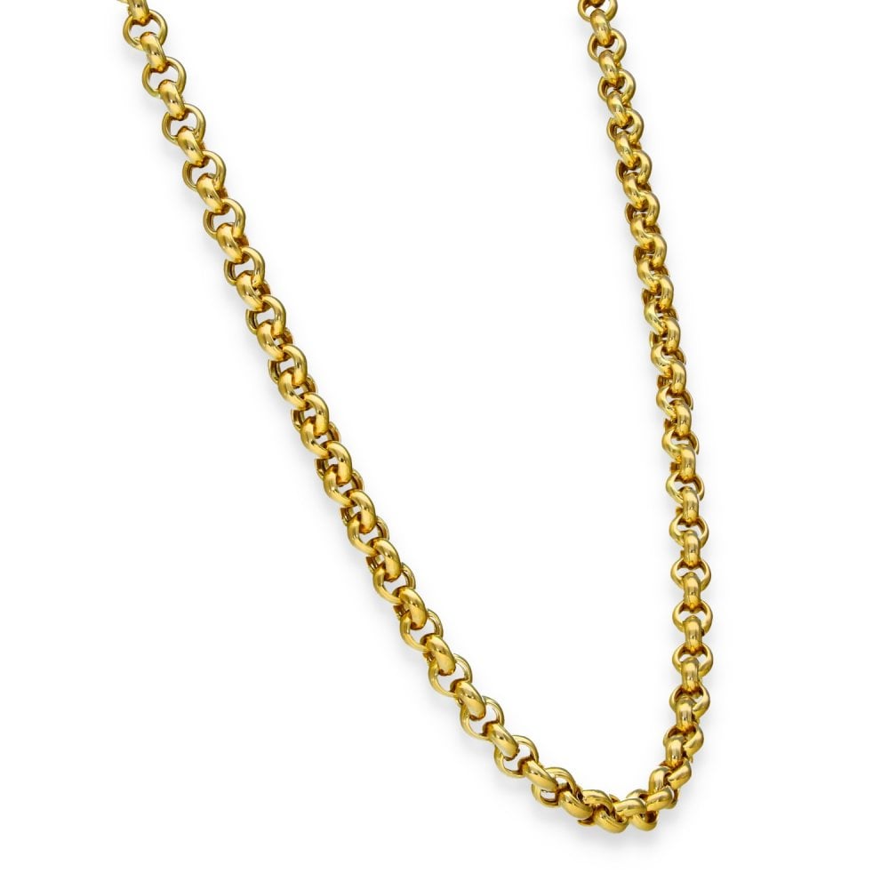9ct Yellow Gold Hollow Belcher Chain - 18" - 16.5g