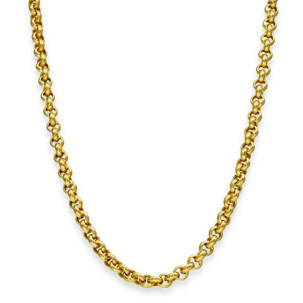 9ct Yellow Gold Hollow Belcher Chain - 18" - 16.5g