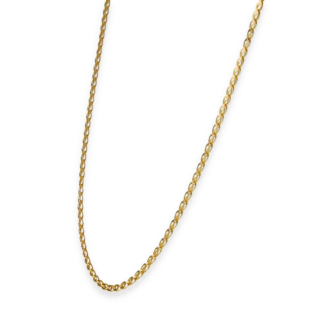 9ct Yellow Gold Double Oval Chain - 18" - 3.4g