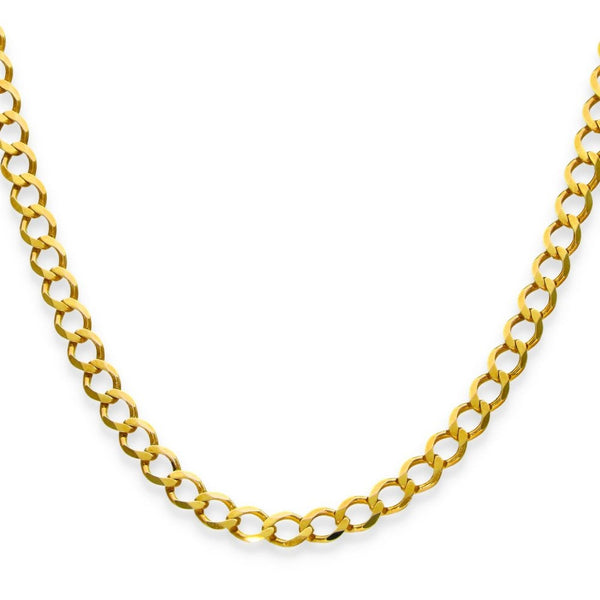 9ct Yellow Gold Flat Oval Curb Chain - 18" - 8.6g