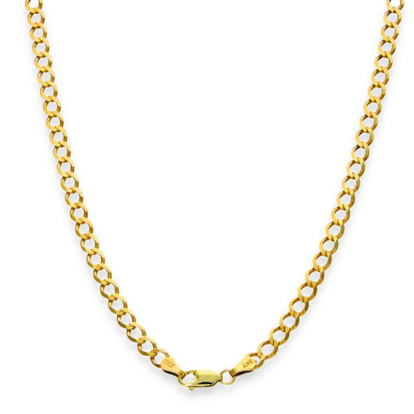 9ct Yellow Gold Flat Oval Curb Chain - 18" - 8.6g
