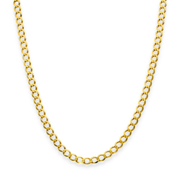 9ct Yellow Gold Flat Oval Curb Chain - 18" - 8.6g
