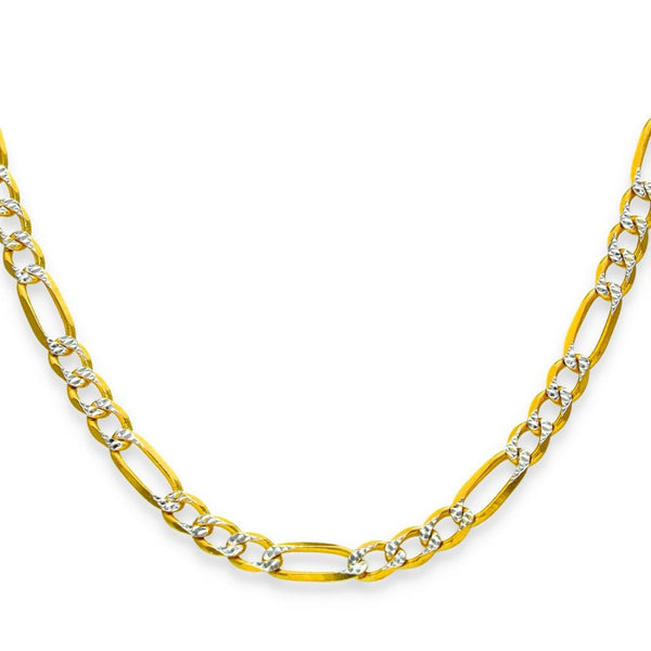 9ct Yellow & White Gold Figaro Chain - 20" - 10.0g