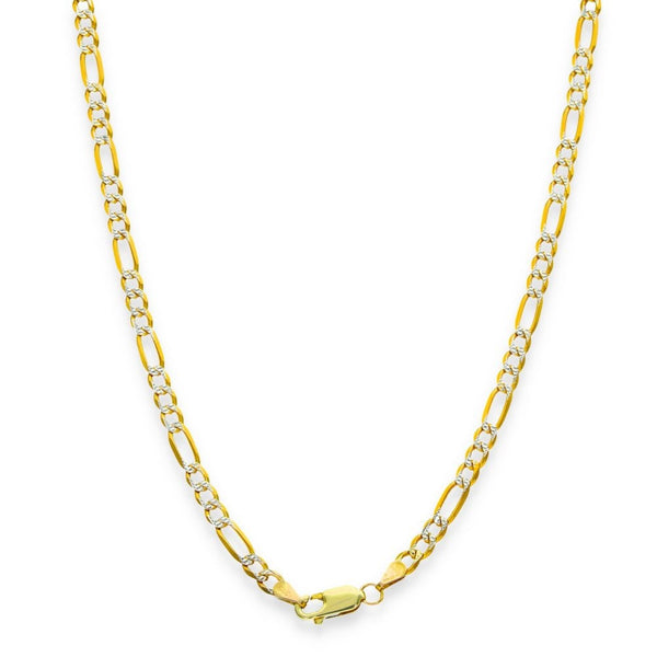9ct Yellow & White Gold Figaro Chain - 20" - 10.0g