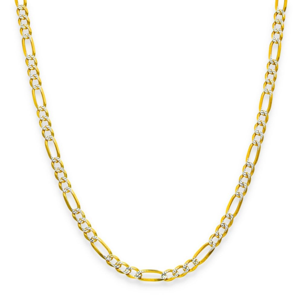 9ct Yellow & White Gold Figaro Chain - 20" - 10.0g