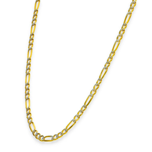 9ct Yellow & White Gold Figaro Chain - 20" - 10.0g