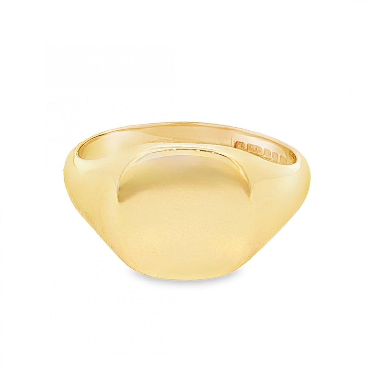 9ct Yellow Gold Cushion Signet Ring - Size R - 12mm