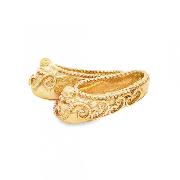 9ct Yellow Gold Slippers Charm - 19x23x11mm - 6.6g