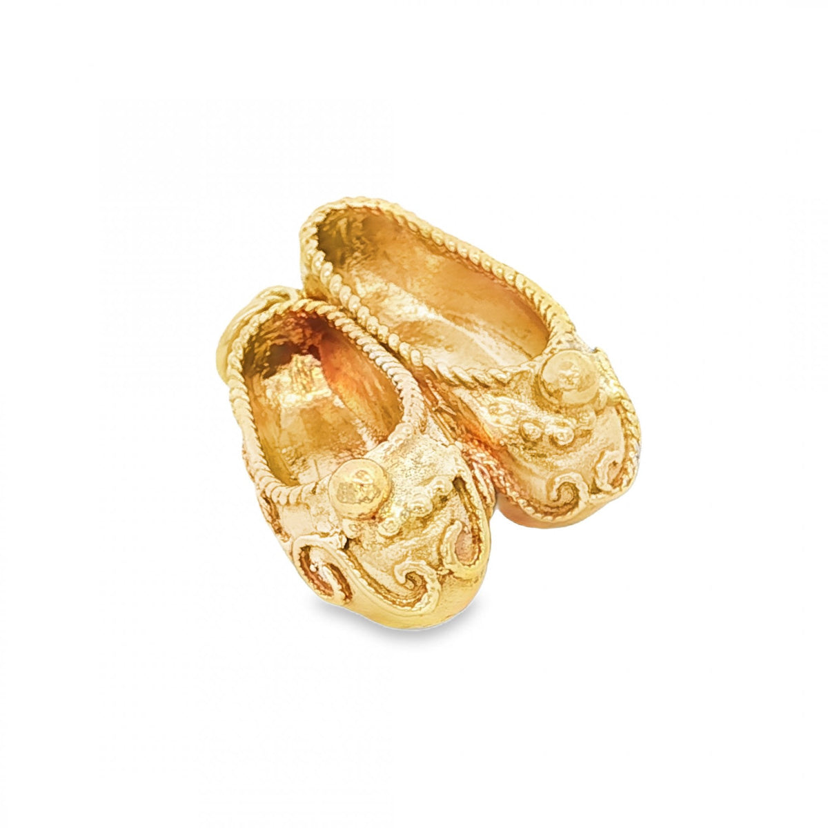 9ct Yellow Gold Slippers Charm - 19x23x11mm - 6.6g