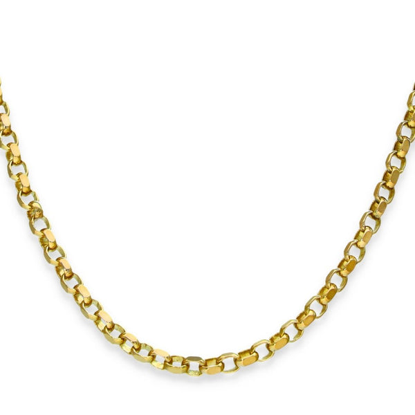9ct Yellow Gold Oval Diamond-Cut Belcher Chain - 28" - 15.7g