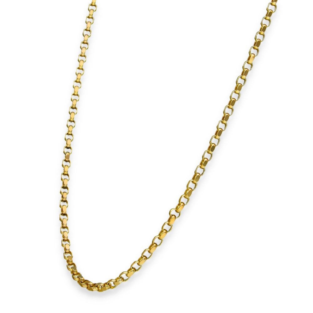 9ct Yellow Gold Oval Diamond-Cut Belcher Chain - 28" - 15.7g