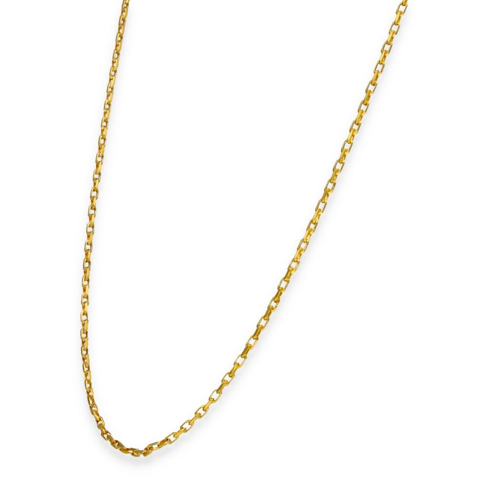 9ct Yellow Gold Oval Diamond-Cut Belcher Chain - 18" - 3.6g
