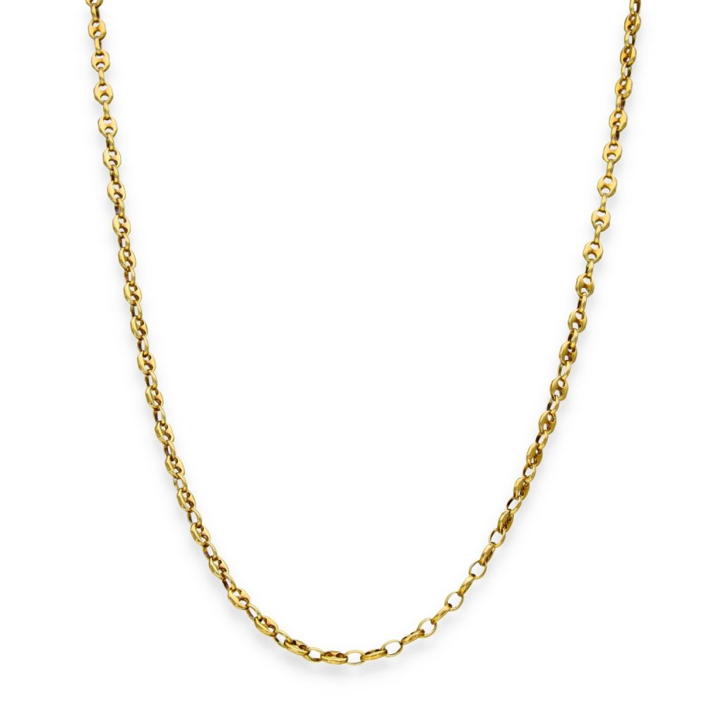 9ct Yellow Gold Anchor Chain - 19" - 7.1g