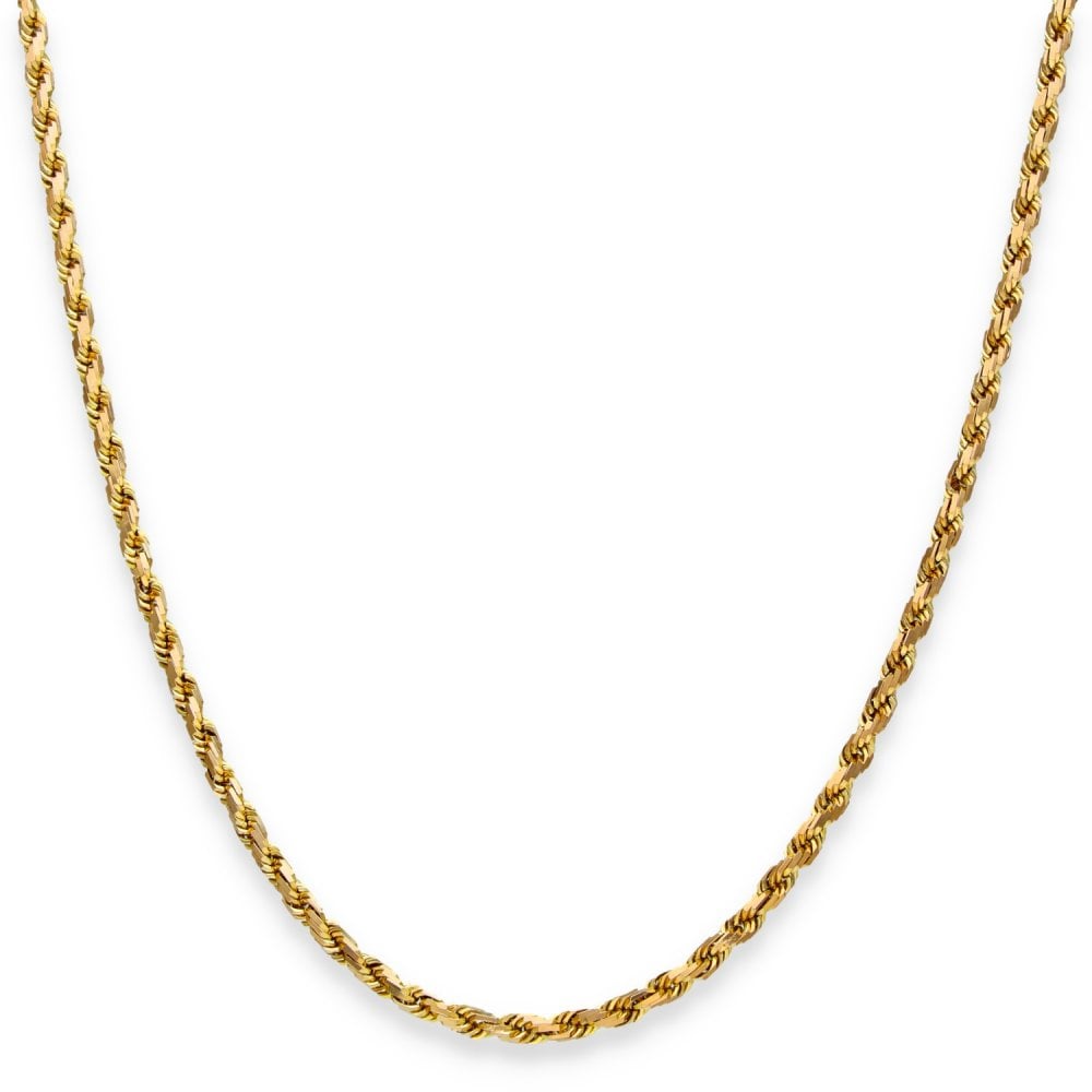 9ct Yellow Gold Diamond-Cut Rope Chain - 24" - 10.7g