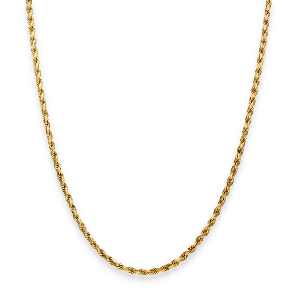 9ct Yellow Gold Diamond-Cut Rope Chain - 24" - 10.7g