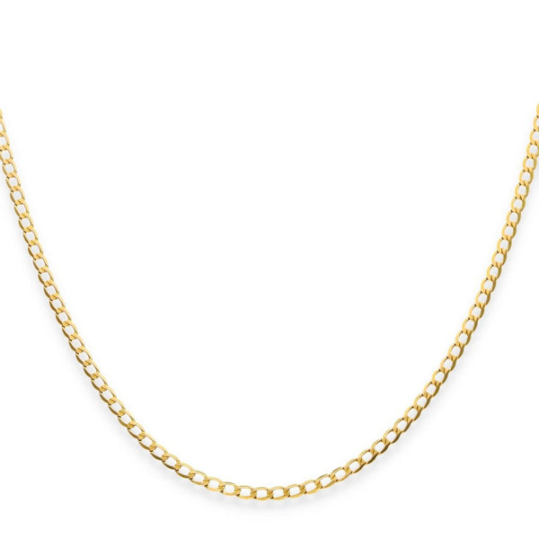 9ct Yellow Gold Flat Square Curb Chain - 18" - 2.5g