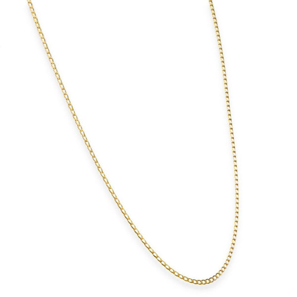 9ct Yellow Gold Flat Square Curb Chain - 18" - 2.5g