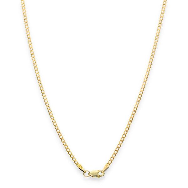 9ct Yellow Gold Flat Square Curb Chain - 18" - 2.5g