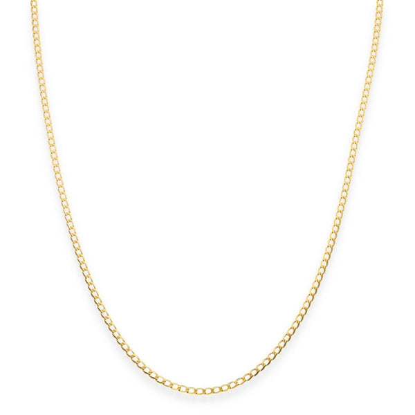 9ct Yellow Gold Flat Square Curb Chain - 18" - 2.5g