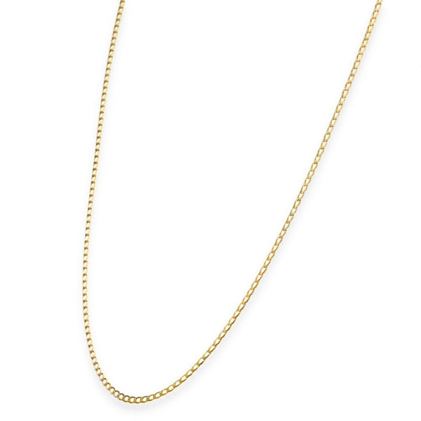 9ct Yellow Gold Flat Square Curb Chain - 18" - 2.5g