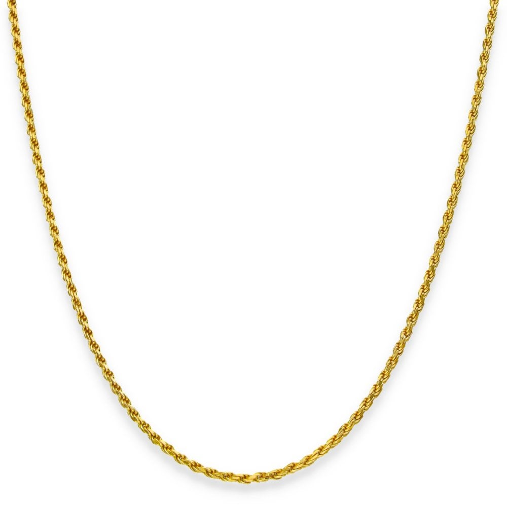 9ct Yellow Gold Square Rope Chain - 16" - 5.0g