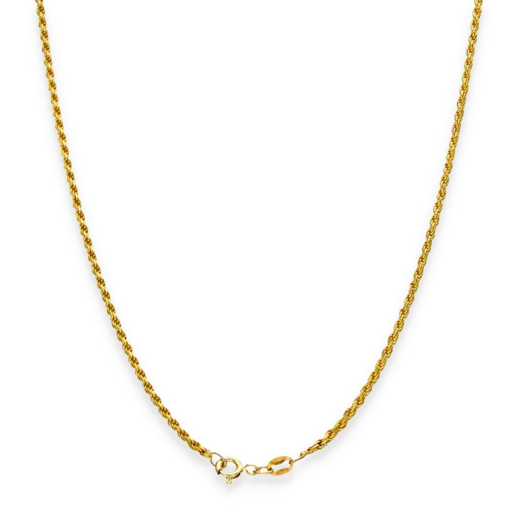 9ct Yellow Gold Square Rope Chain - 16" - 5.0g