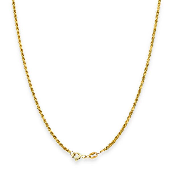 9ct Yellow Gold Square Rope Chain - 16" - 5.0g