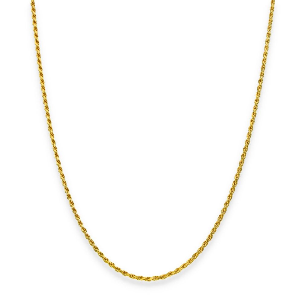 9ct Yellow Gold Square Rope Chain - 16" - 5.0g