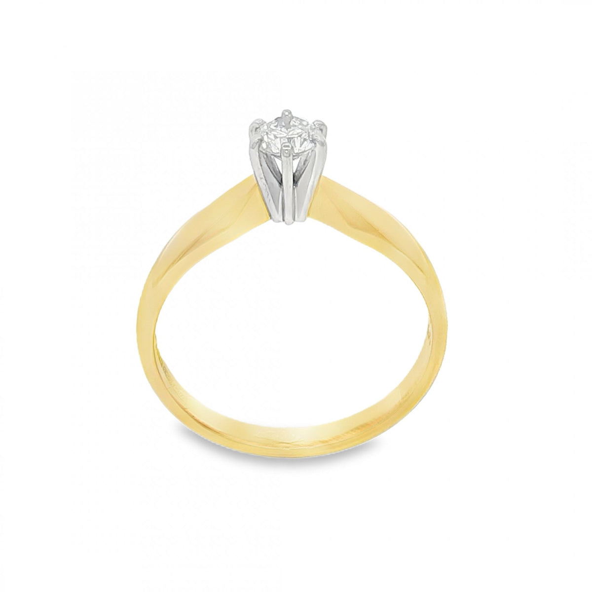 18ct Yellow Gold Diamond Engagement Ring - Size L½ - 0.25ct