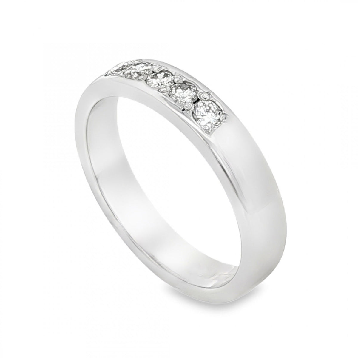 950 Platinum Diamond Half-Eternity Ring - Size M - 0.25ct