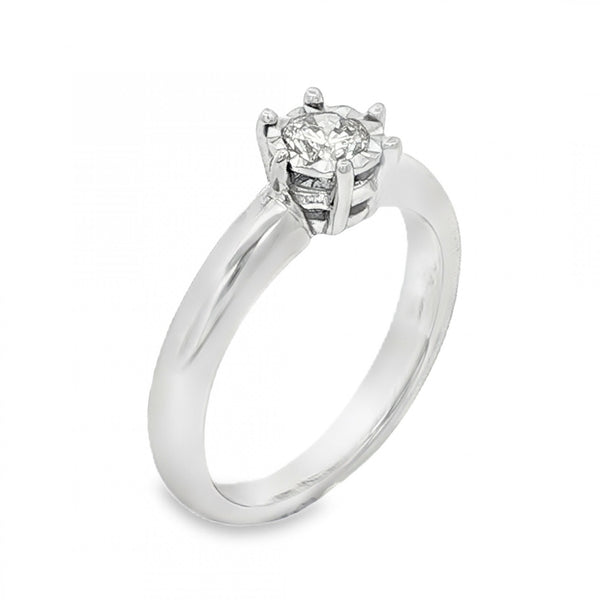 18ct White Gold Illusion-Set Diamond Engagement Ring - 0.30ct
